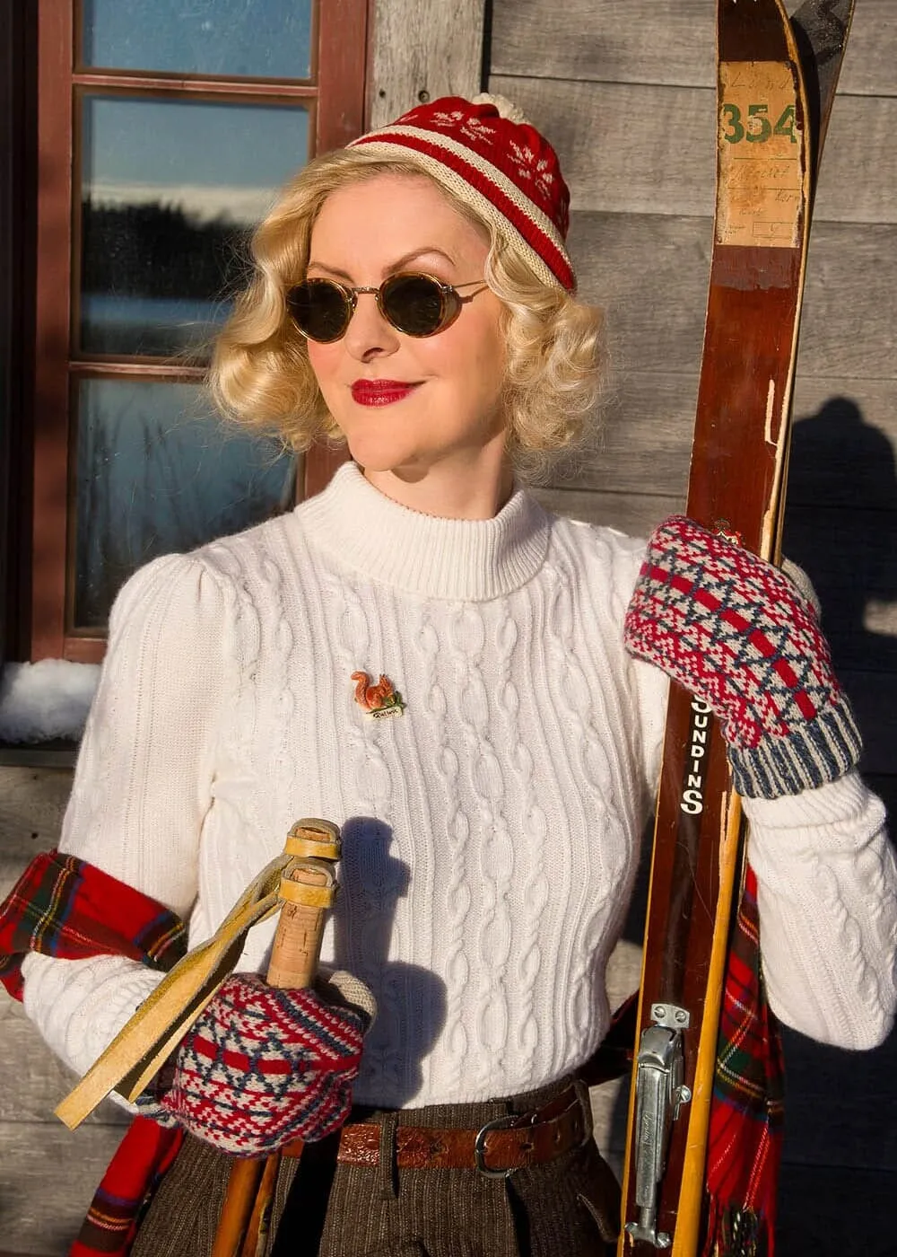Ice Skater Sweater i naturhvid cashmere blend