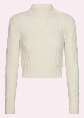 Ice Skater Sweater i naturhvid cashmere blend