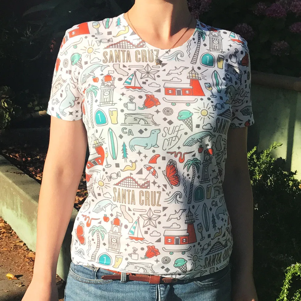 Iconic Santa Cruz All-Over Women's T-Shirt