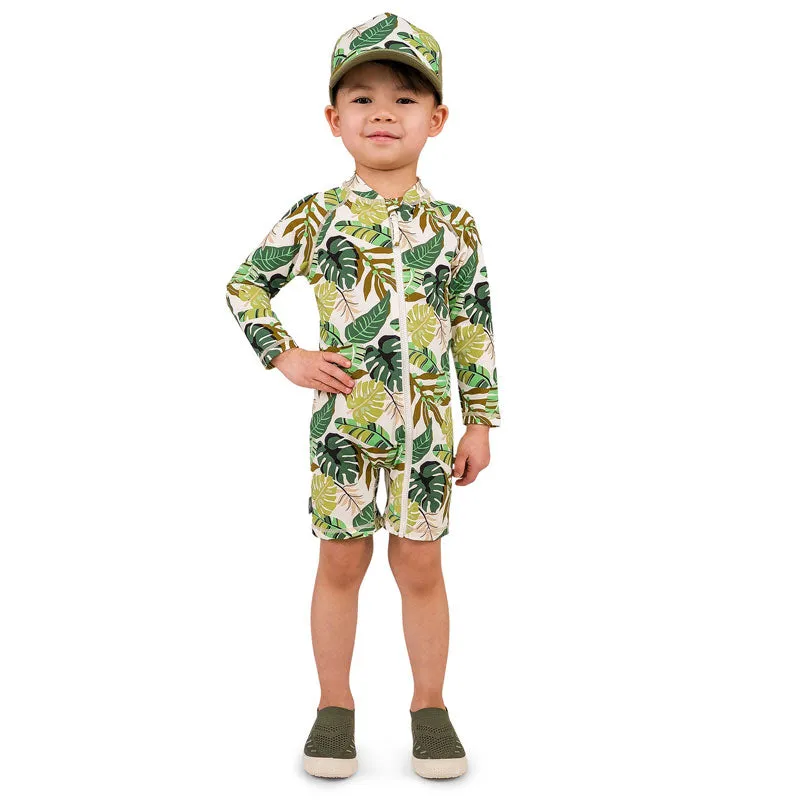 Jan & Jul 1pc UV Jumpsuit - Green Tropical
