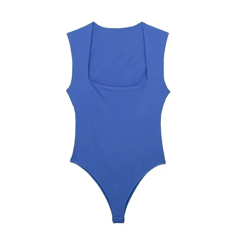 Joskaa black body woman sleeveless white bodysuit women square neck summer one piece swimsuits sexy lingerie women's bodysuit