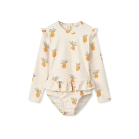 Liewood Sille Swimsuit with Longsleeves | Pineapples /Cloud Cream