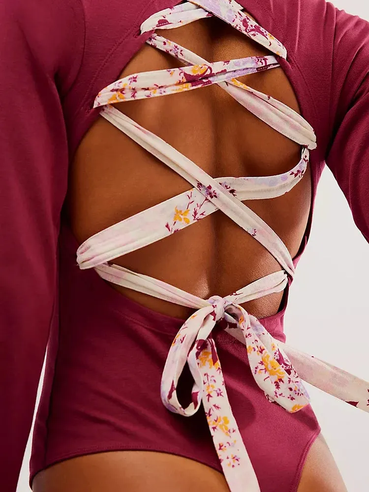 Long-Sleeve Bodysuit with Adjustable Back