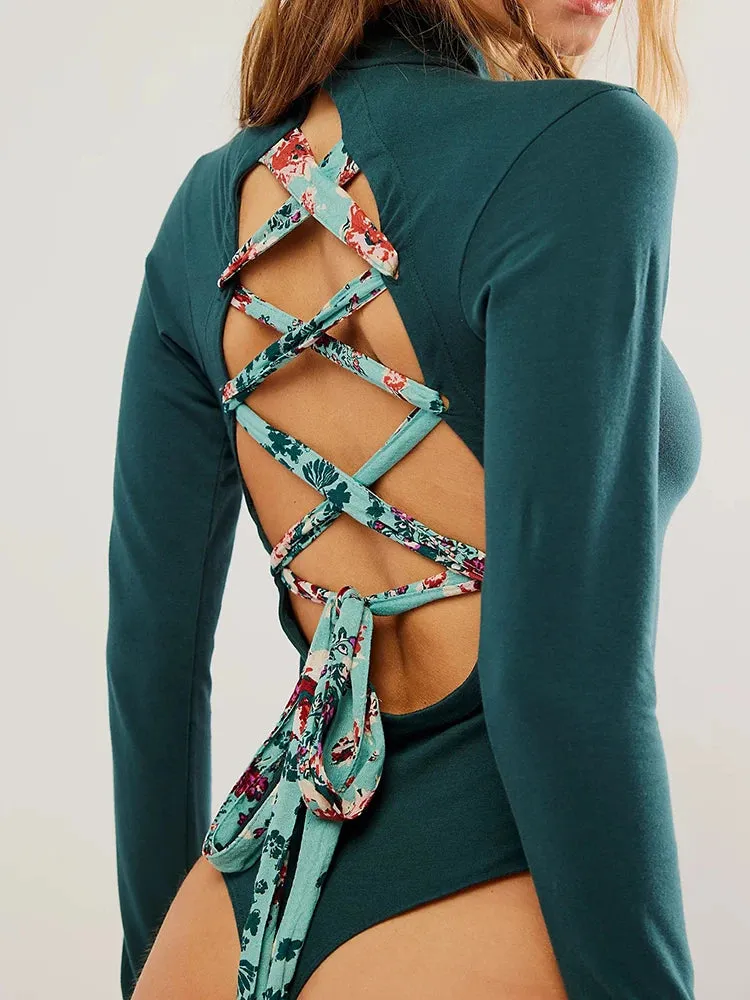 Long-Sleeve Bodysuit with Adjustable Back
