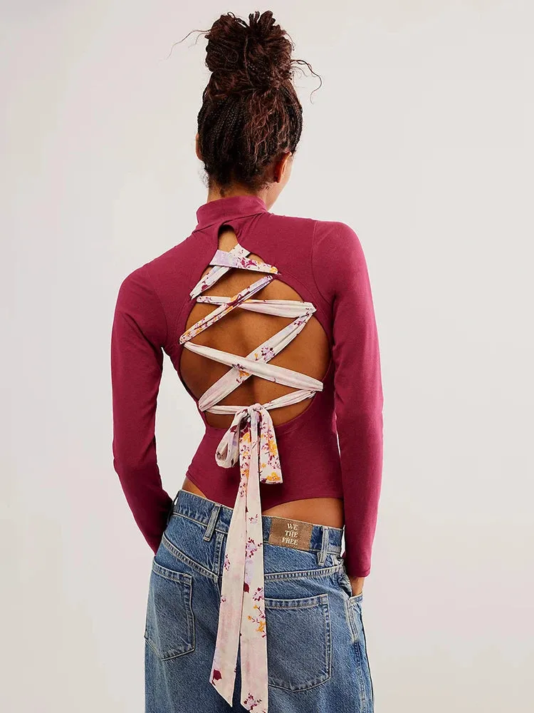 Long-Sleeve Bodysuit with Adjustable Back