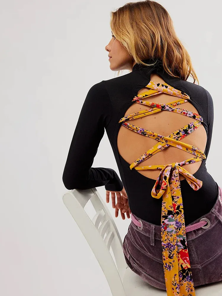 Long-Sleeve Bodysuit with Adjustable Back