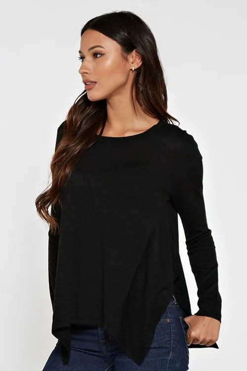 Long Sleeve Handkerchief Pullover Sweater