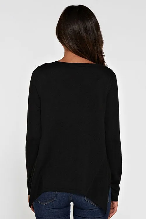 Long Sleeve Handkerchief Pullover Sweater