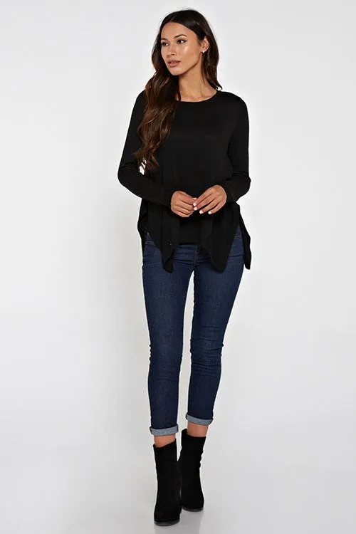 Long Sleeve Handkerchief Pullover Sweater