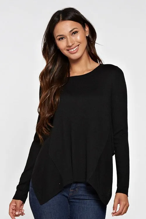 Long Sleeve Handkerchief Pullover Sweater