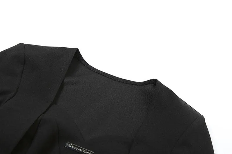 Long sleeve metal tag mesh patchwork bodysuit