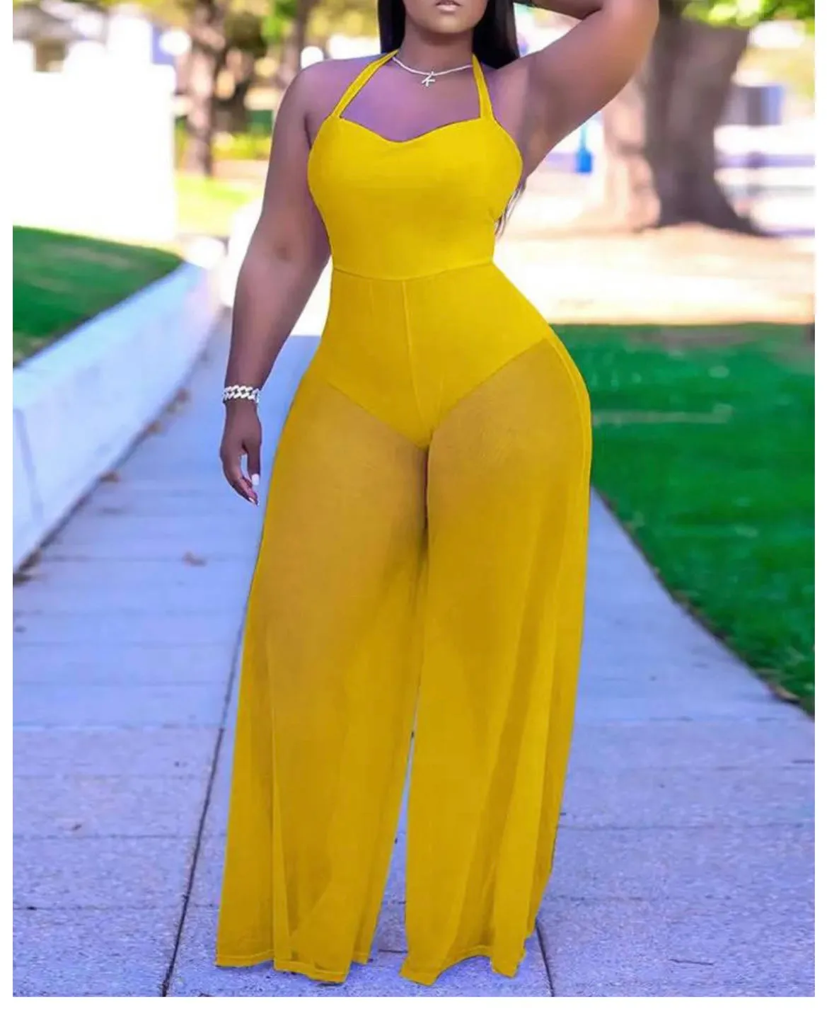 Made You Look Mesh Jumpsuit