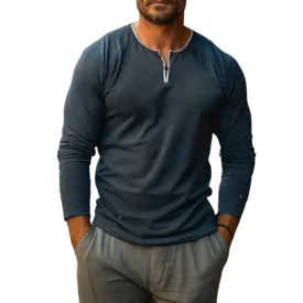 Men's Casual Crew Neck Long-Sleeved T-Shirt 48891796Y
