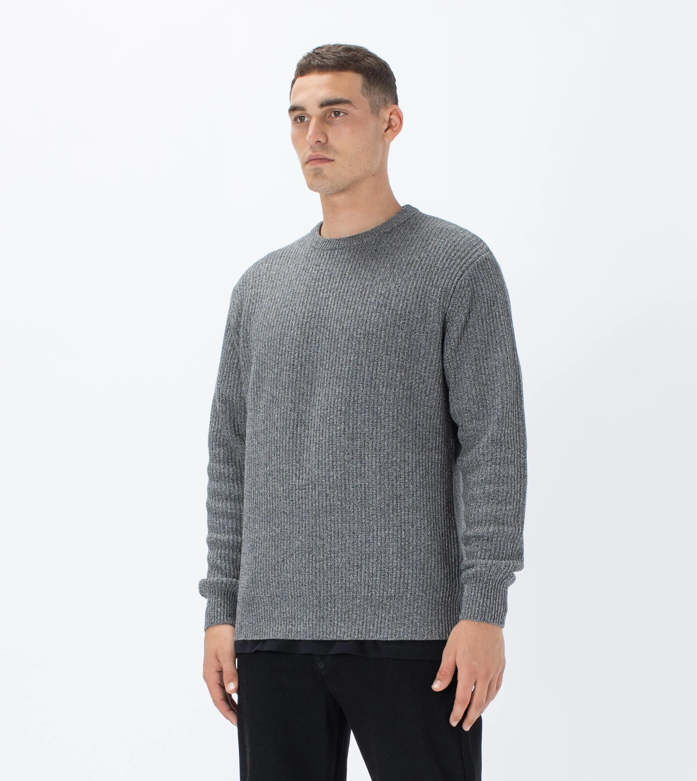 Moss Crew Knit Black Speck