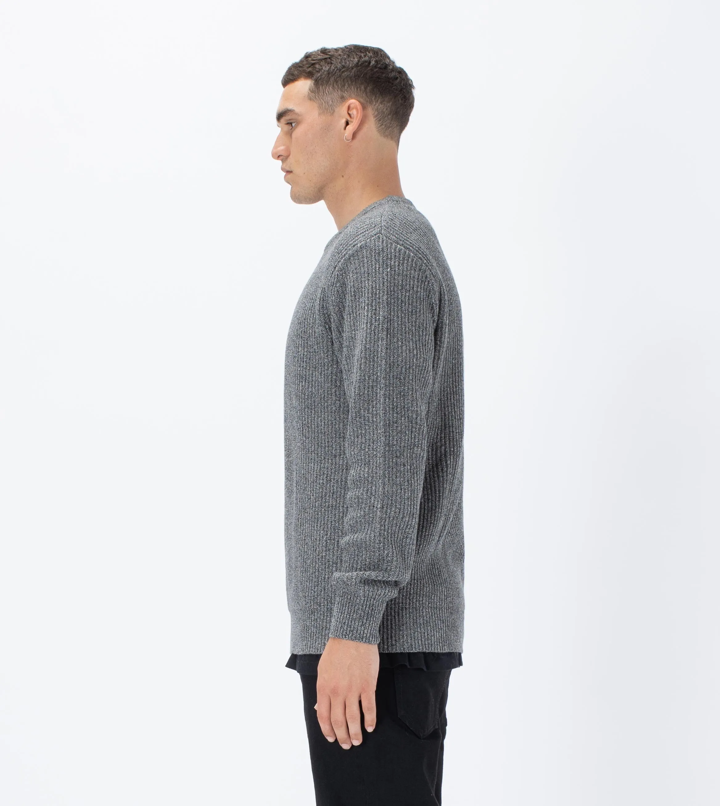 Moss Crew Knit Black Speck
