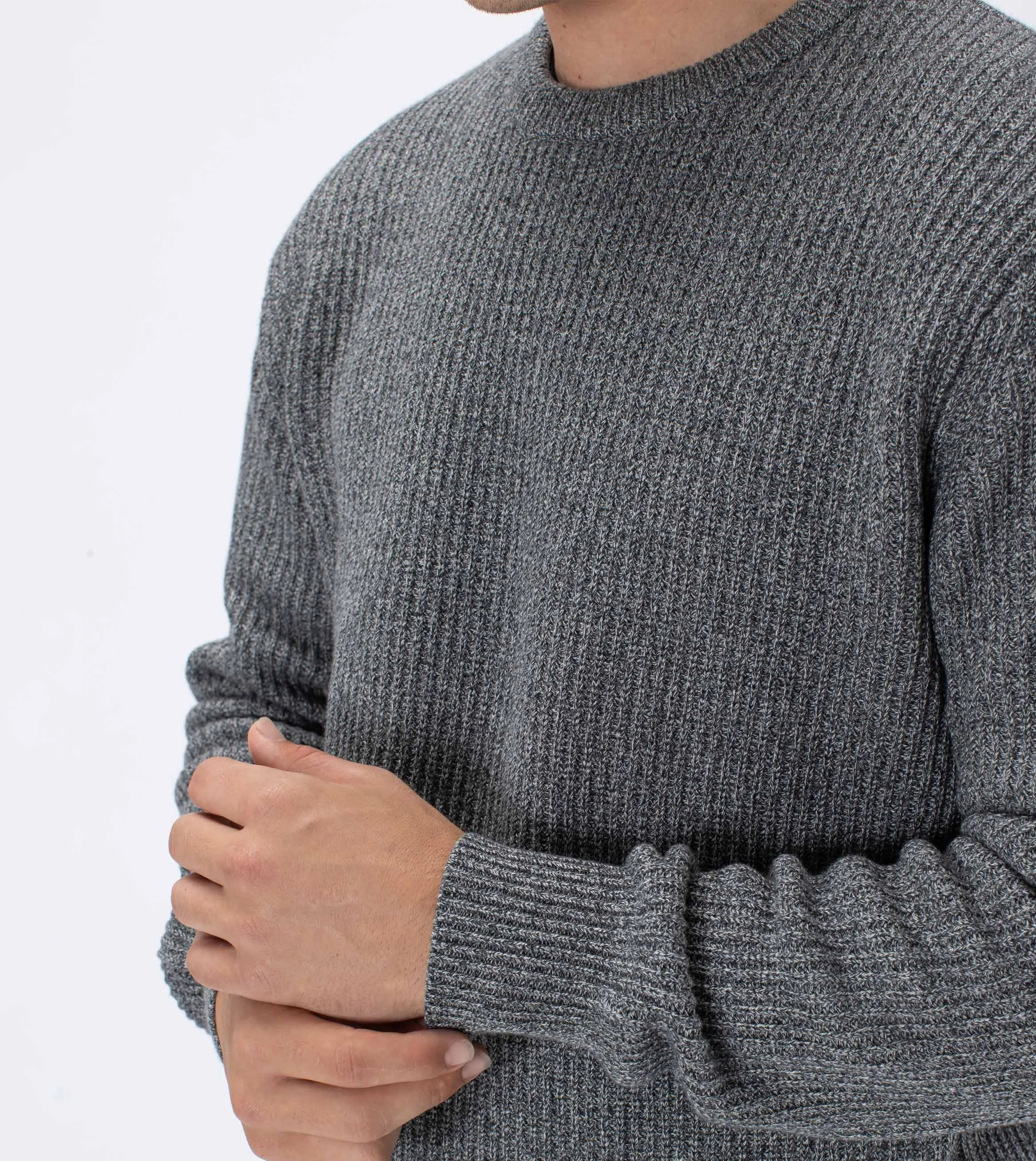 Moss Crew Knit Black Speck