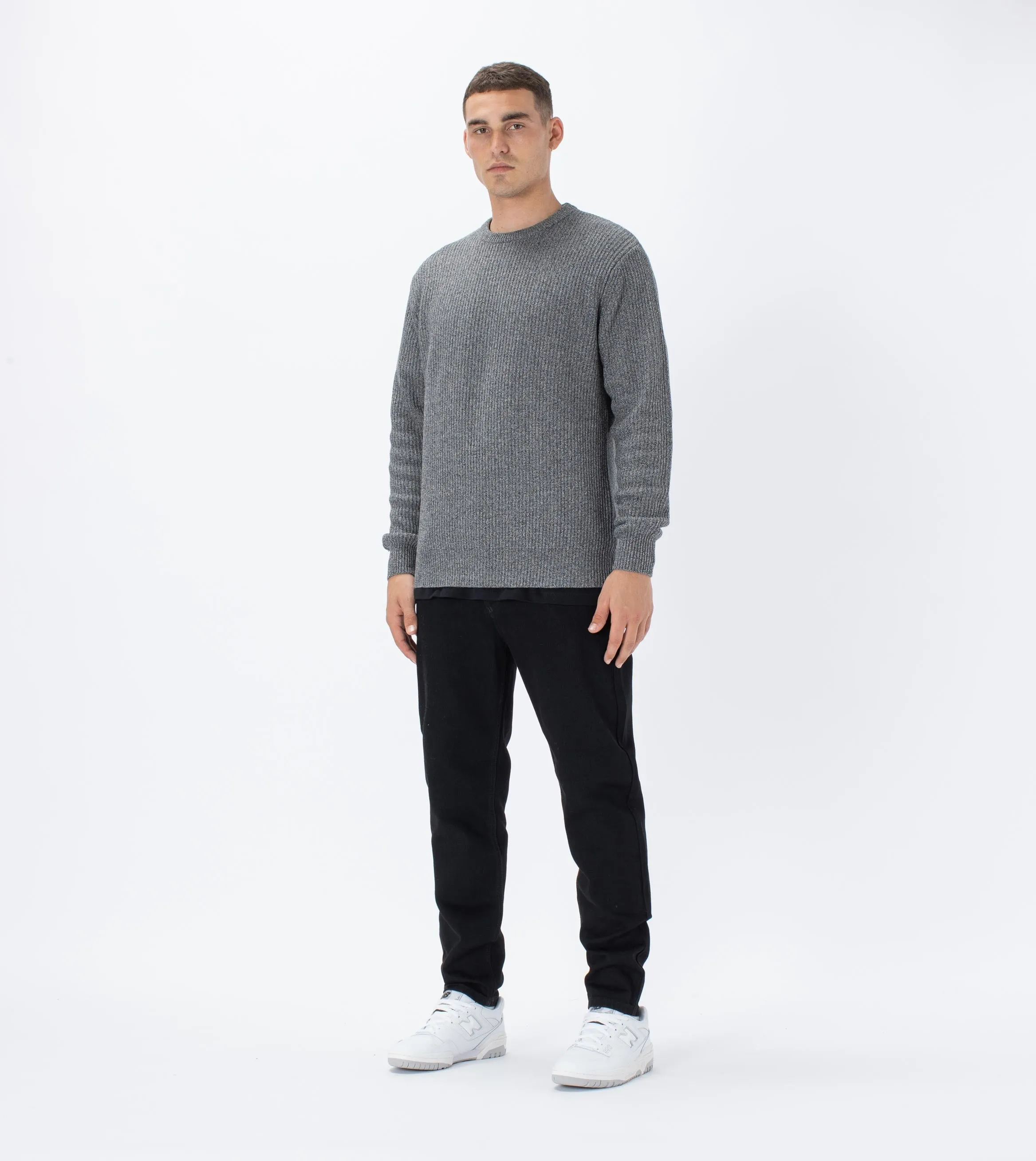Moss Crew Knit Black Speck