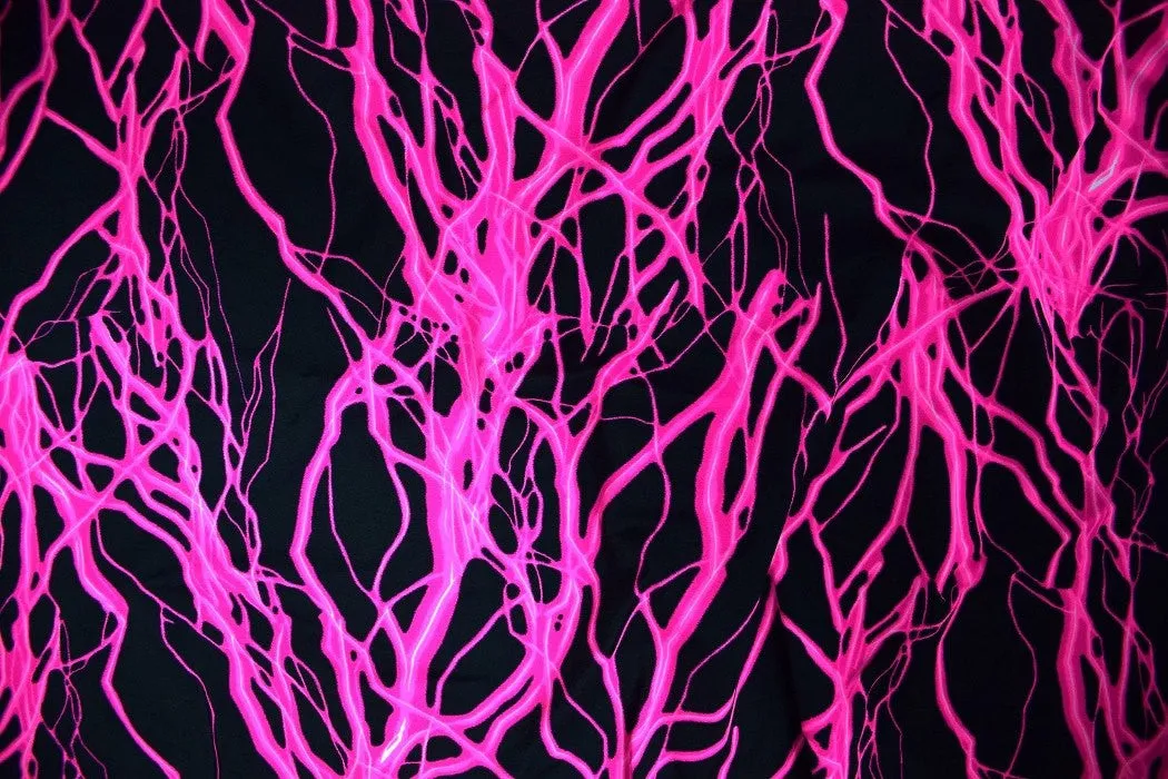 Neon Lightning Zipper Front Catsuit