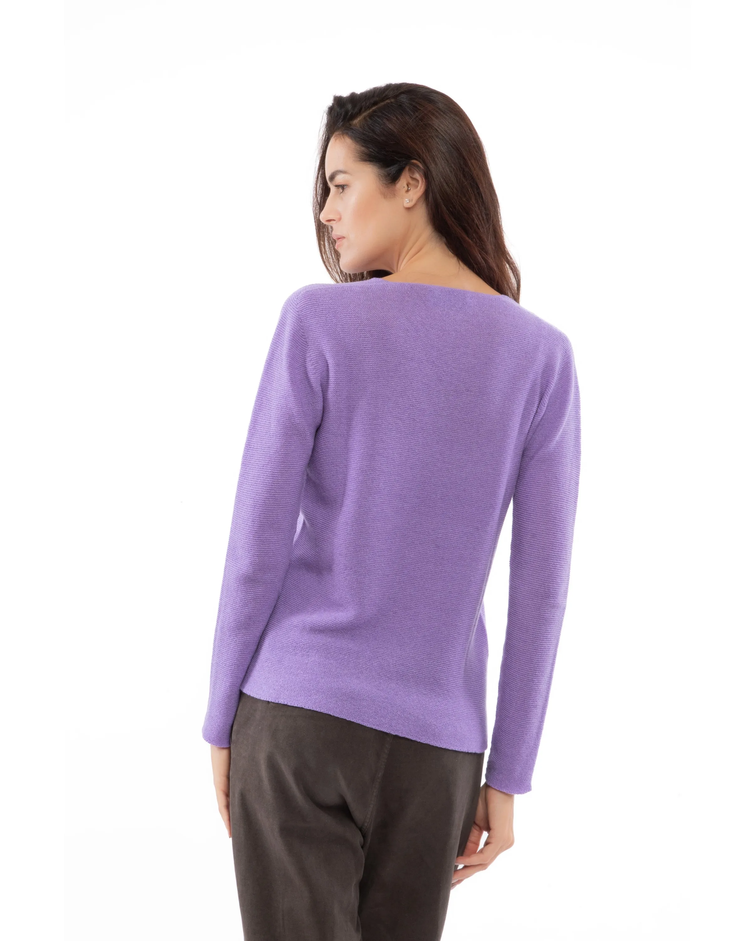 NEW FALL 24 - Women's Pure Cashmere Links Stitch V-Neck Black
