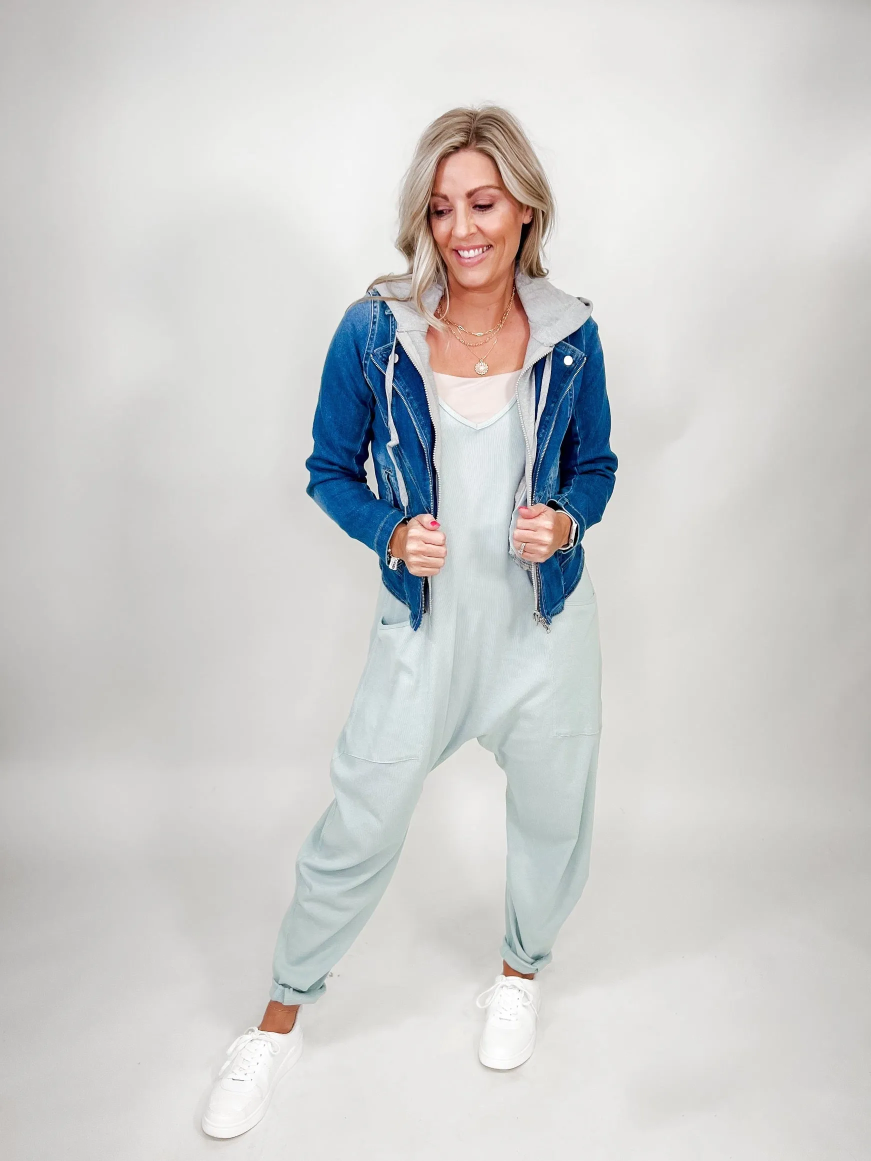 Next Level Ribbed Oversized Jumpsuit, D. Sage
