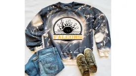 OH Falcons Bowling Circular Design Grey and Dark Bleached Top