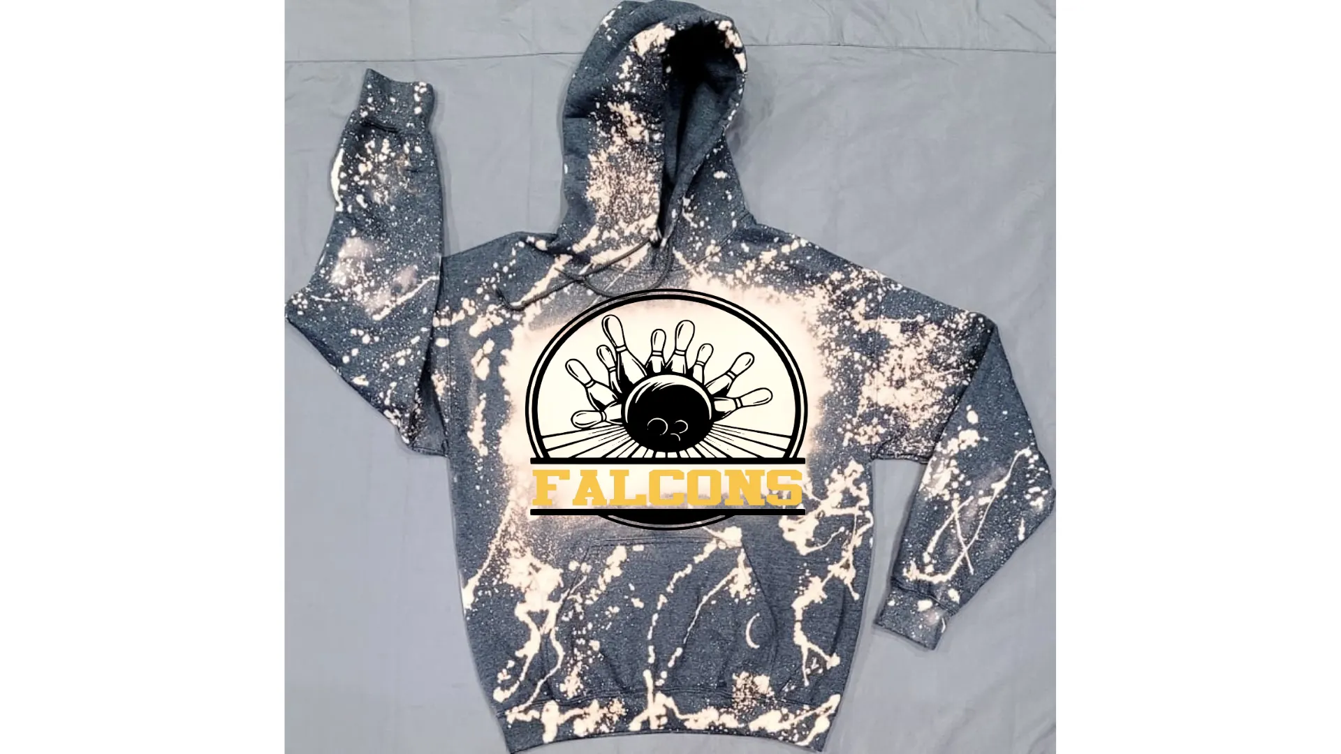 OH Falcons Bowling Circular Design Grey and Dark Bleached Top