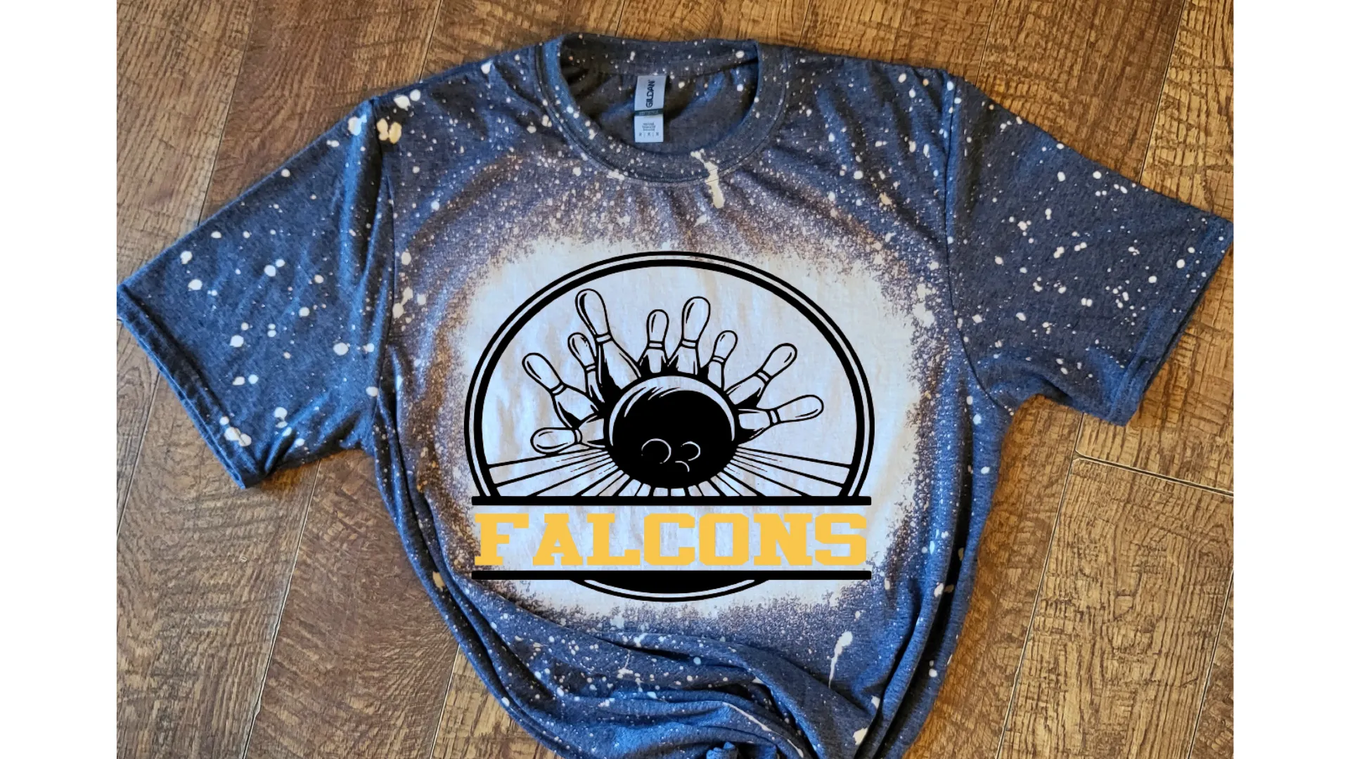 OH Falcons Bowling Circular Design Grey and Dark Bleached Top