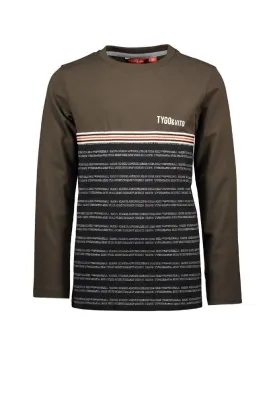 Organic Long Sleeve Top with Contrast Text