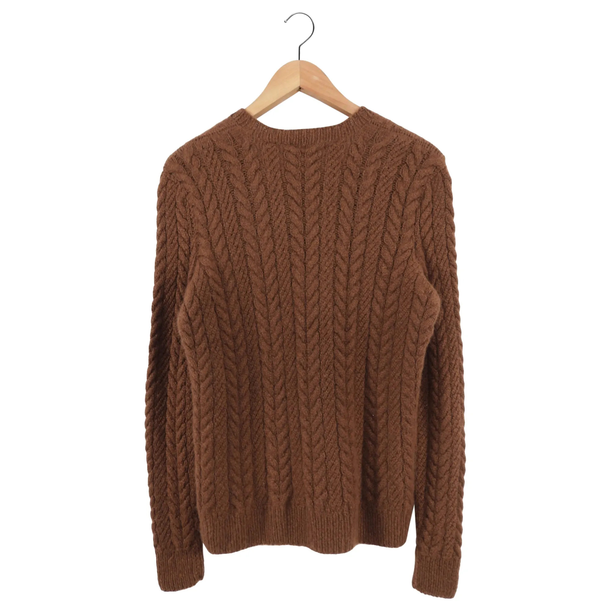 Oscar de la Renta Brown Cashmere Scarf and Sweater Set - S