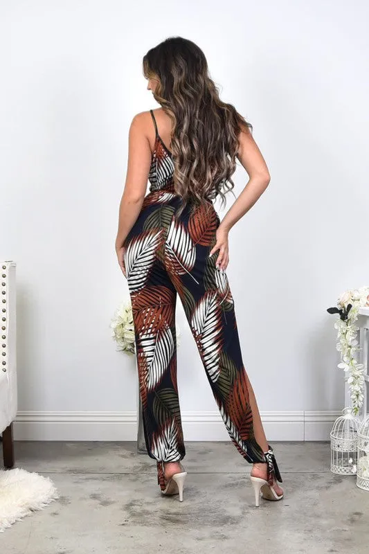 Palm Print Jumpsuit