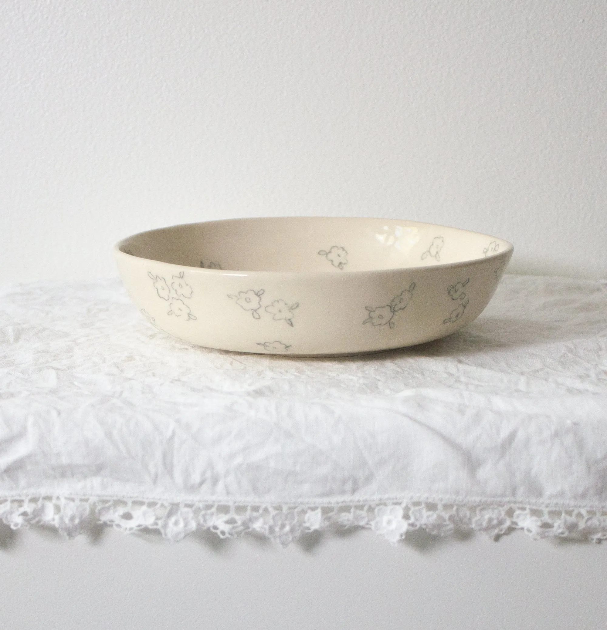 Pasta Bowl - Line Drawn Floral