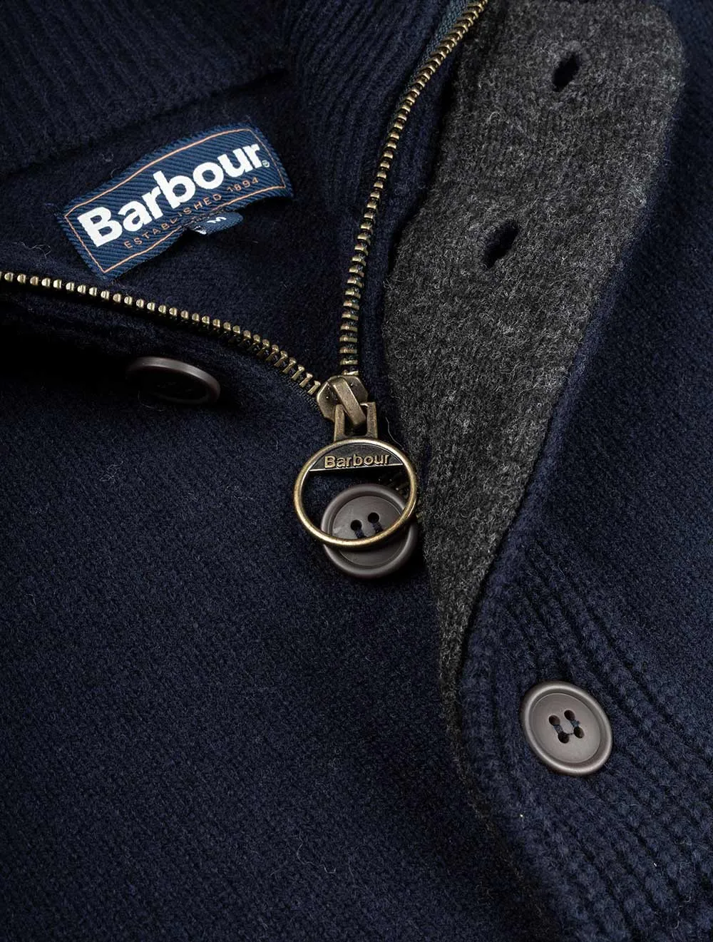 Patch Half Zip Sweater Navy