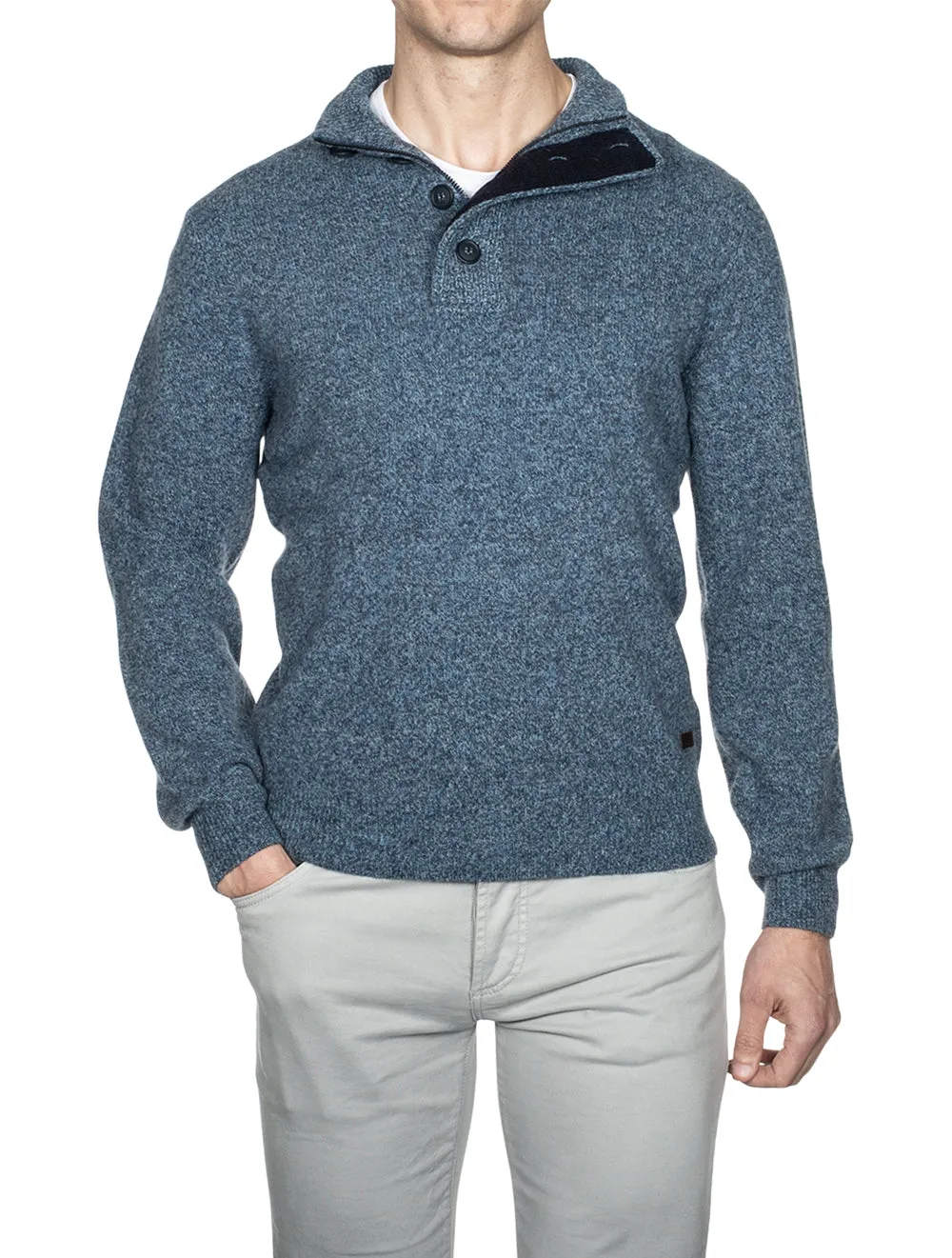 Pullover Patch Half Zip Inky Blue