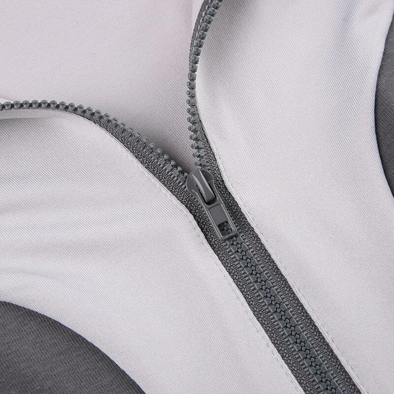 Punk Style Stitched Short Sleeve Bodysuit