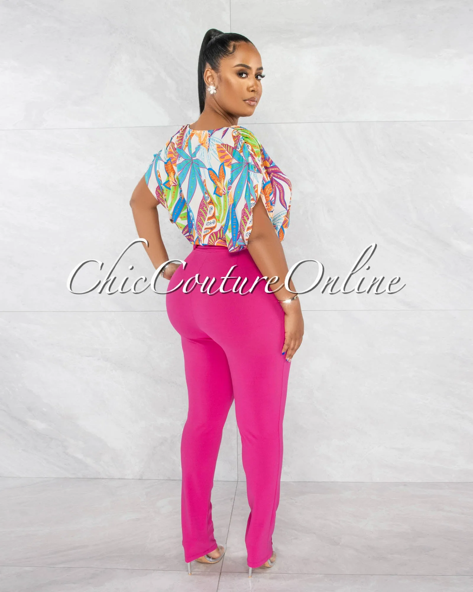 *Renny Multi-Color Print Wide Bodysuit
