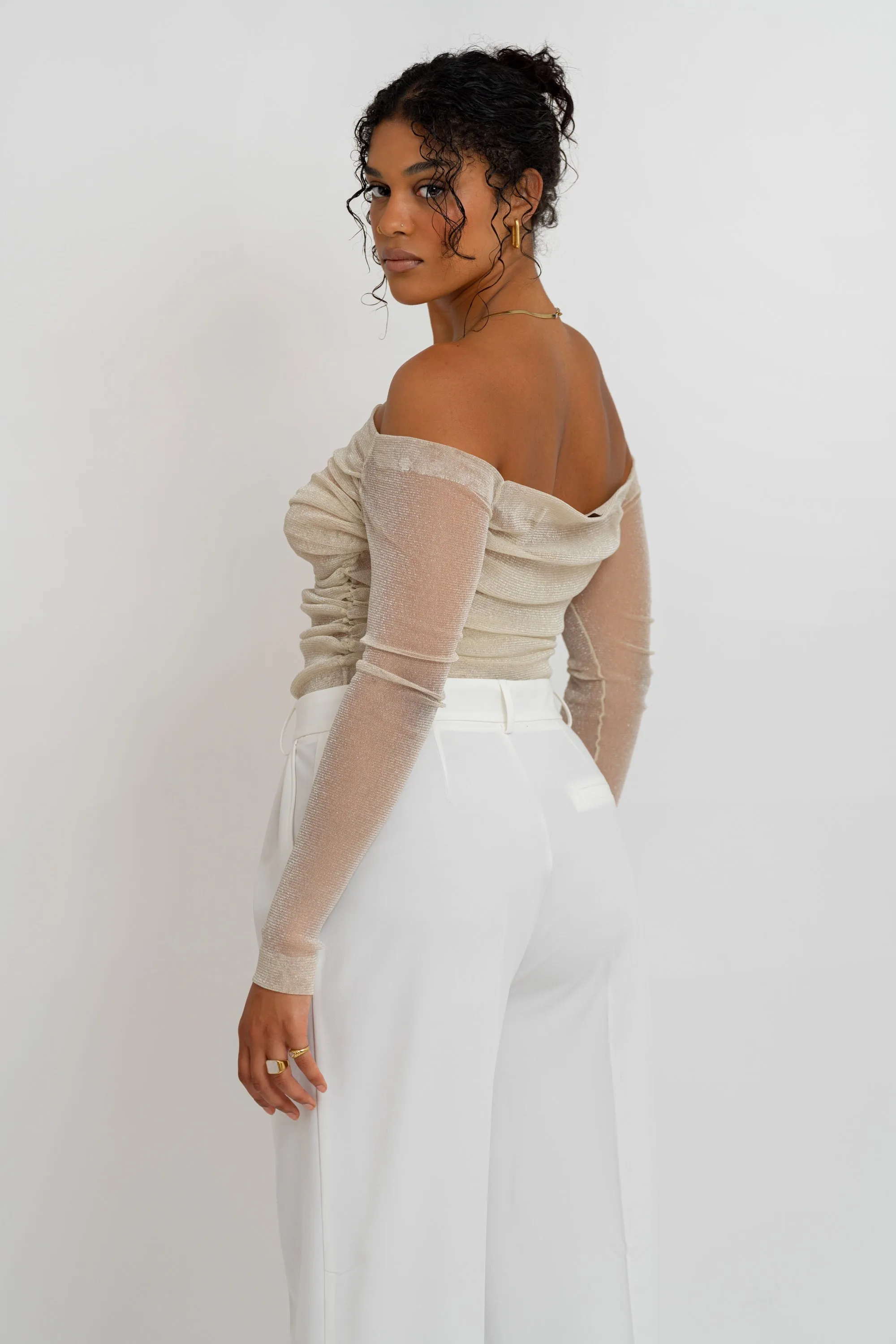 Shimmery Top Golden Beige