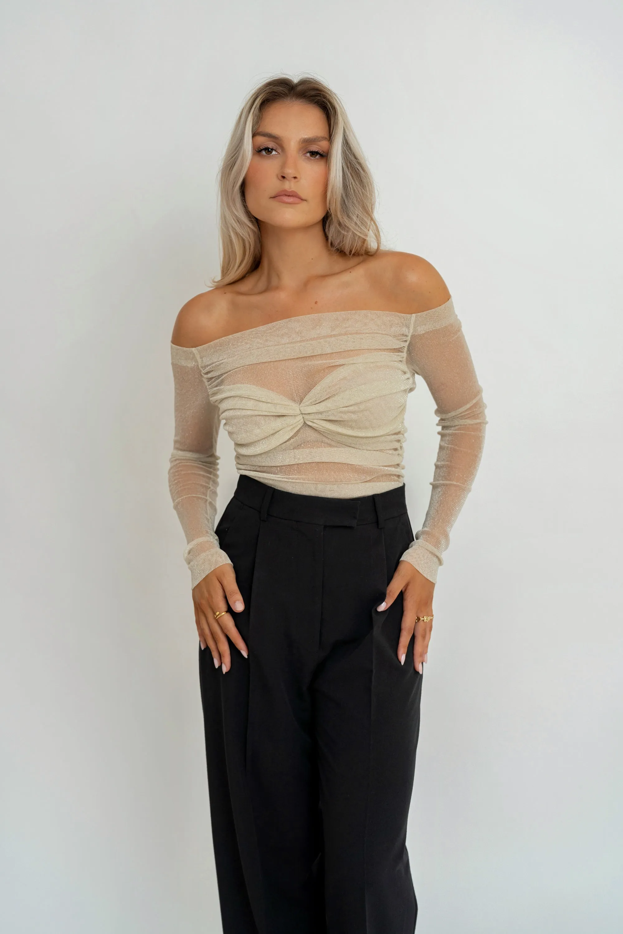 Shimmery Top Golden Beige