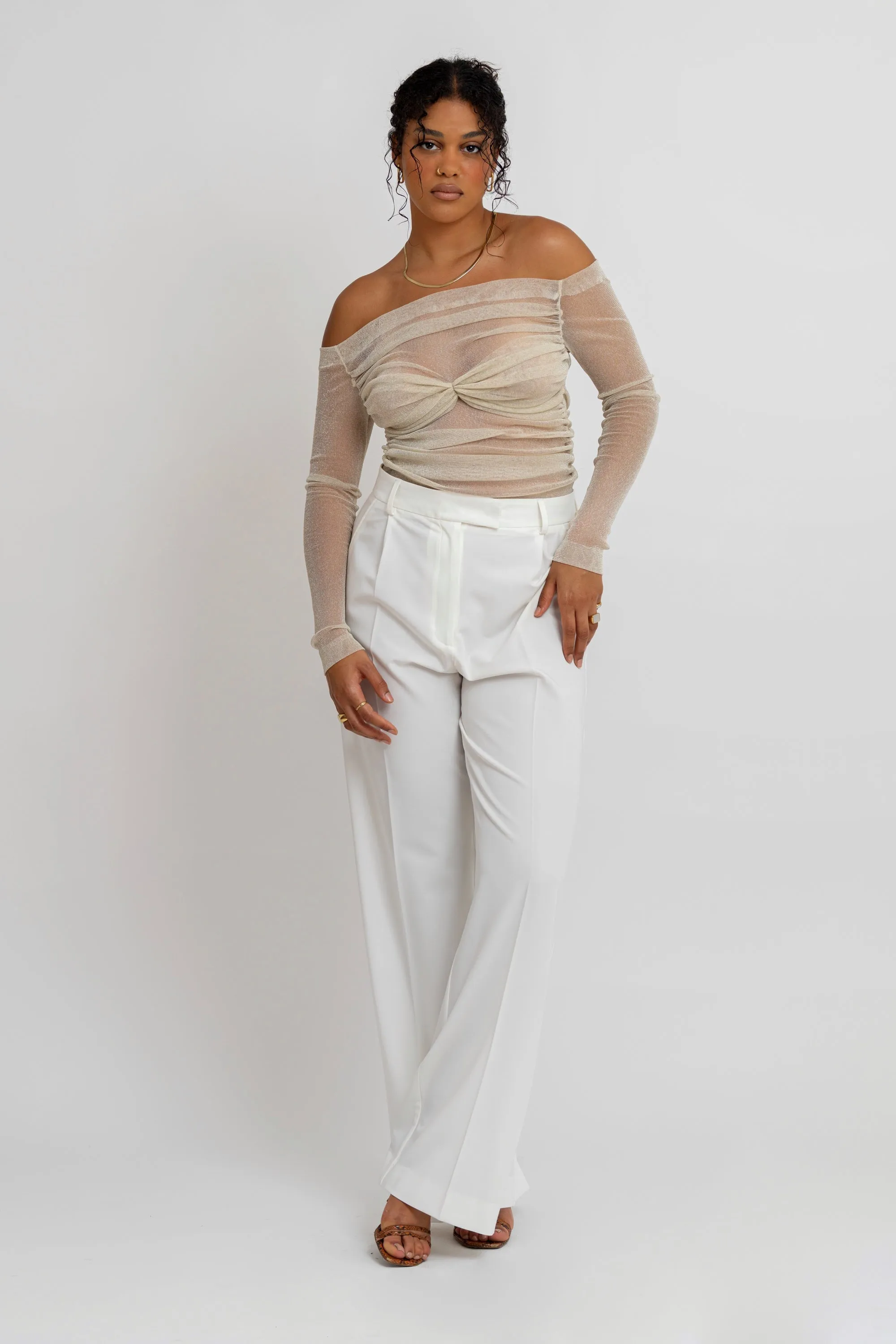 Shimmery Top Golden Beige
