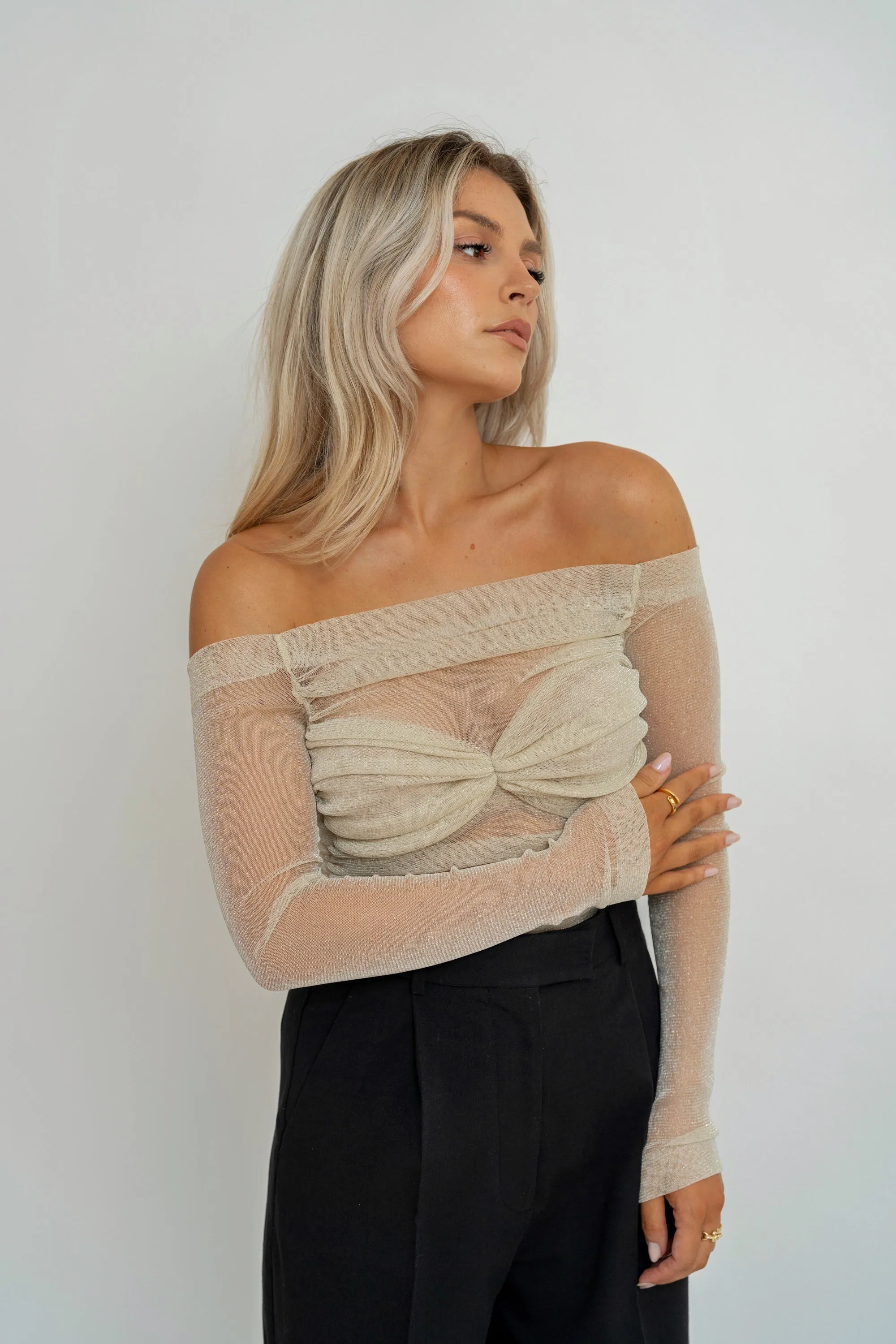 Shimmery Top Golden Beige
