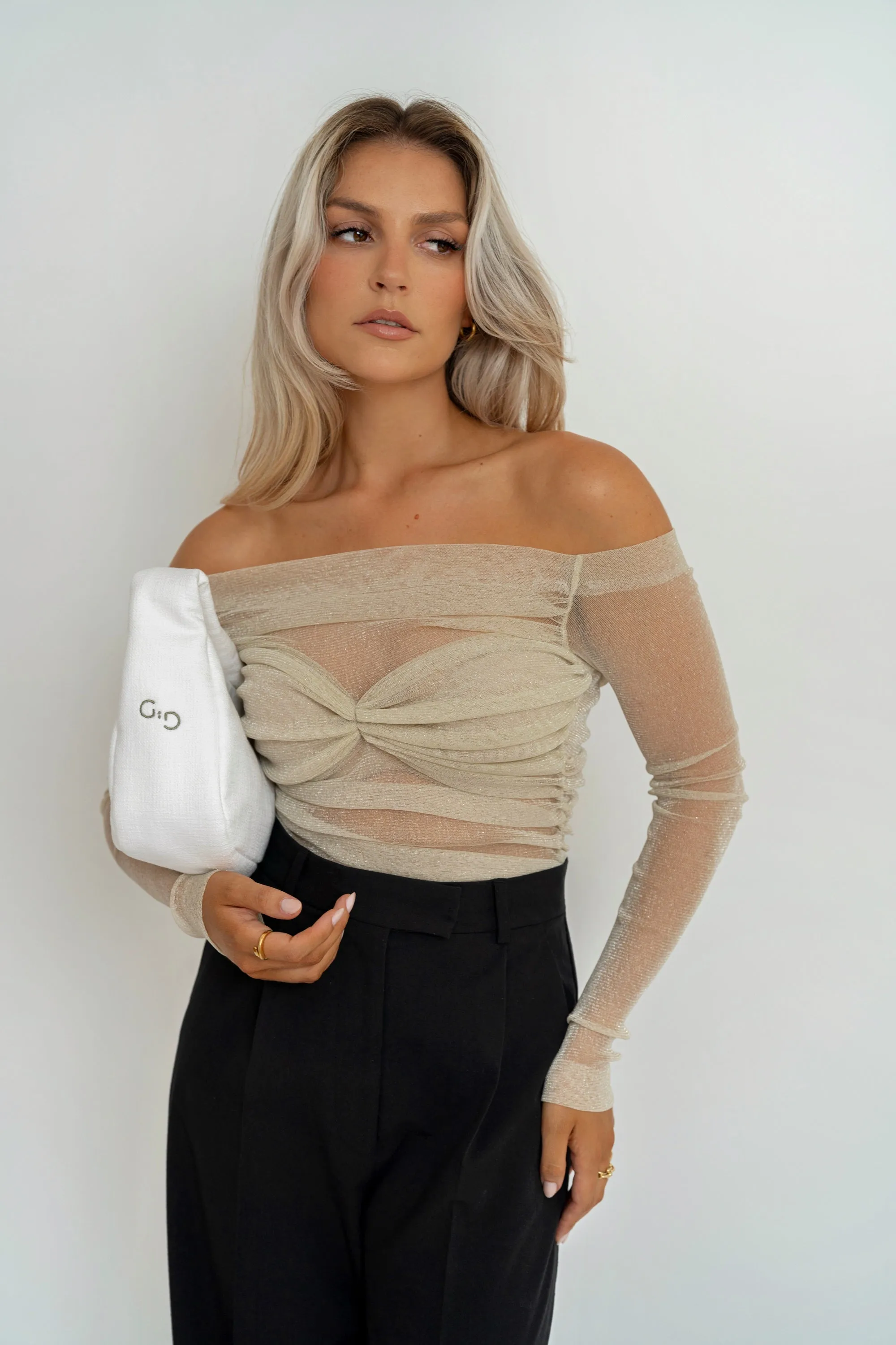 Shimmery Top Golden Beige