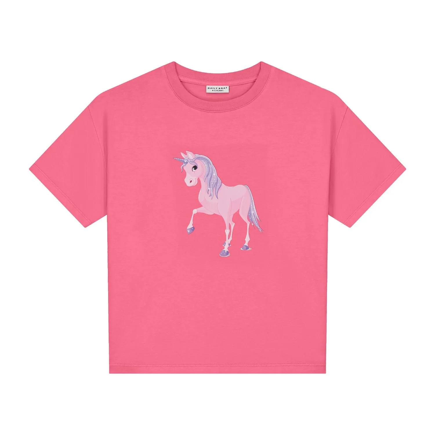 SHIMMERY UNICORN T-SHIRT CHEERY PINK