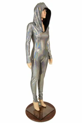 Silver Holo Hooded Catsuit