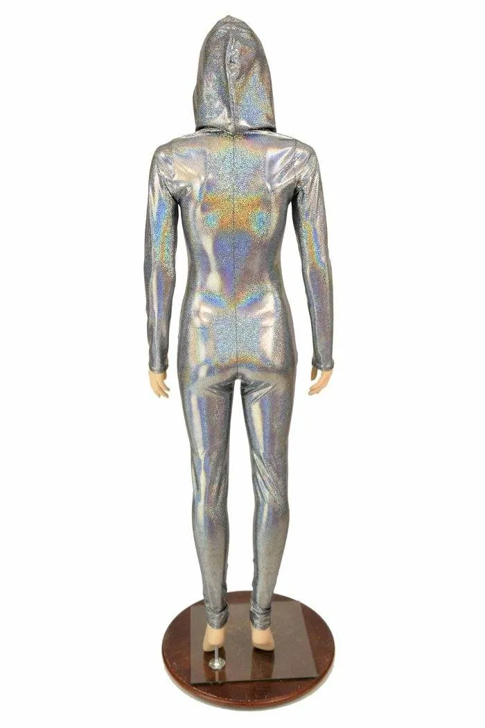 Silver Holo Hooded Catsuit