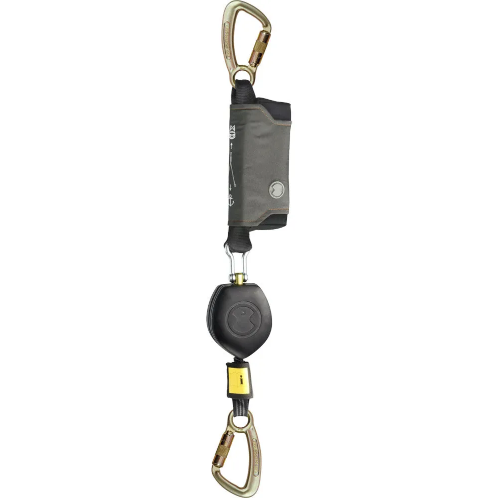 Skylotec Peanut Single Leg Retractable Shock Absorbing Lanyard Carabiners 1.8m