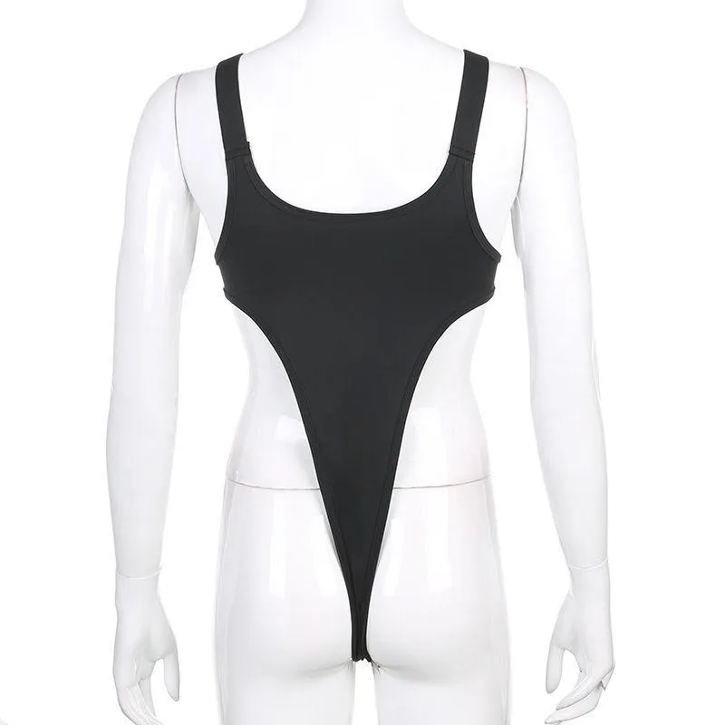 Solid button sleeveless bodysuit - Final Sale
