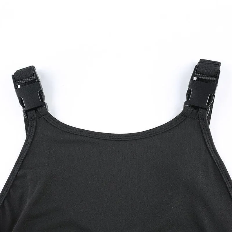 Solid button sleeveless bodysuit - Final Sale