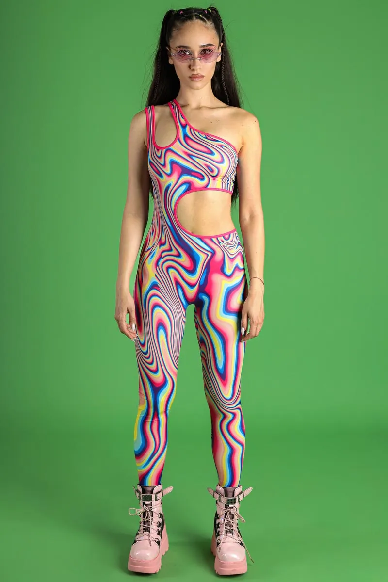 Sunset Mirage One-Shoulder Cut-Out Jumpsuit