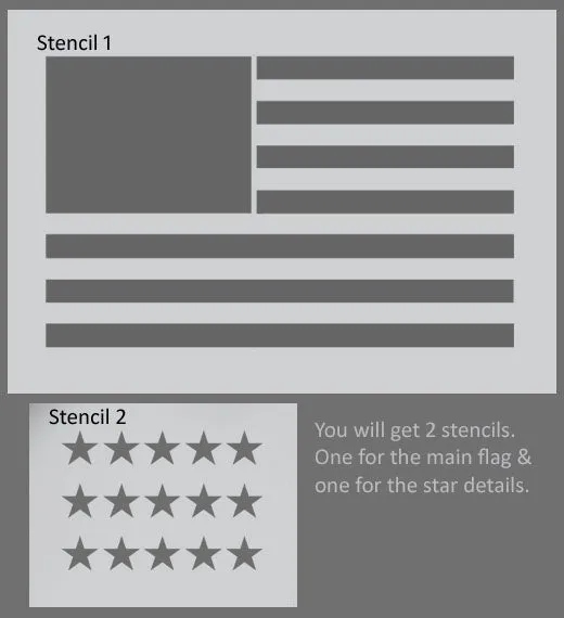 U.S.A flag stencil