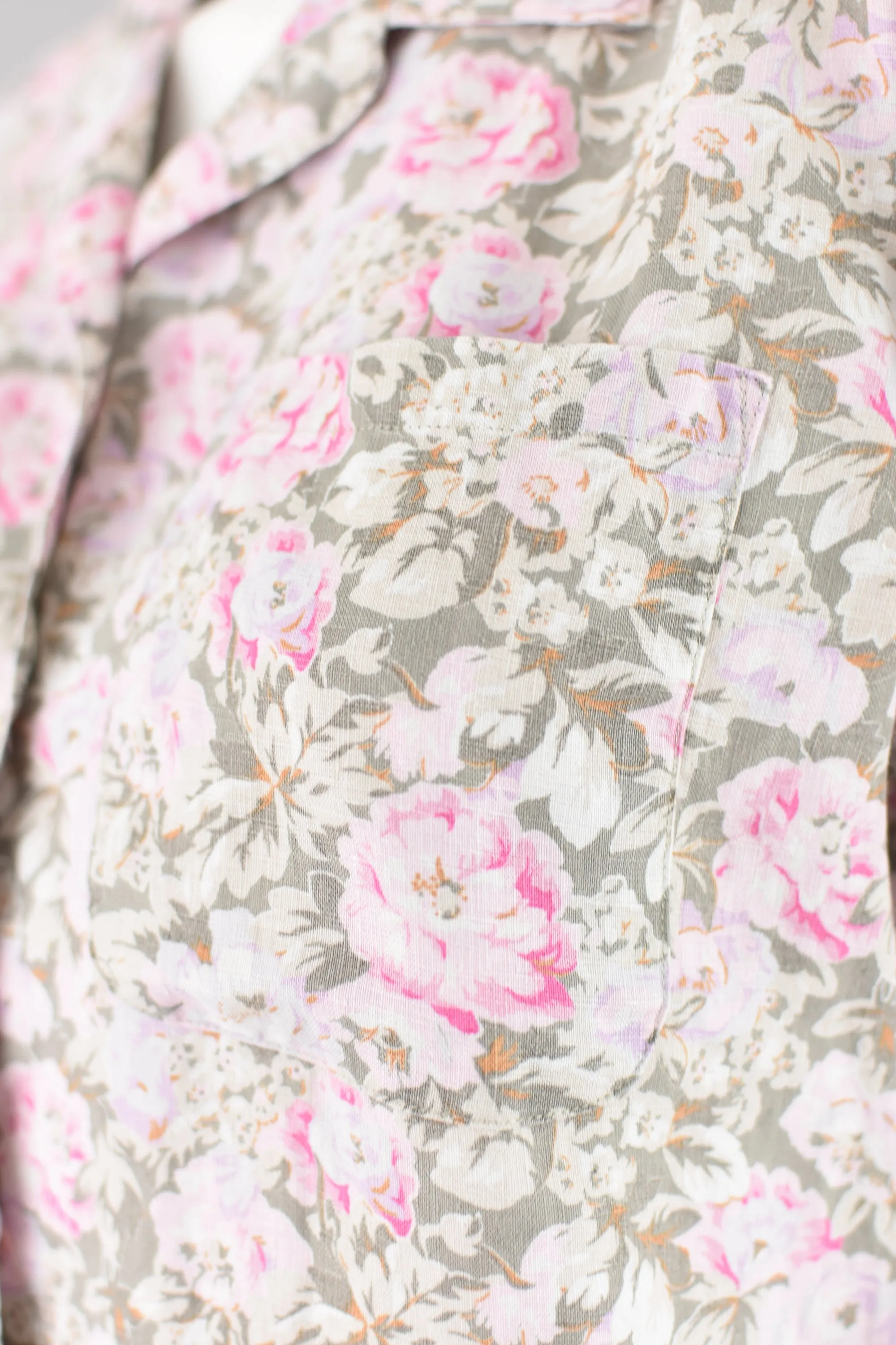 Vintage L.L. Bean Linen Floral Shirt Women's Small
