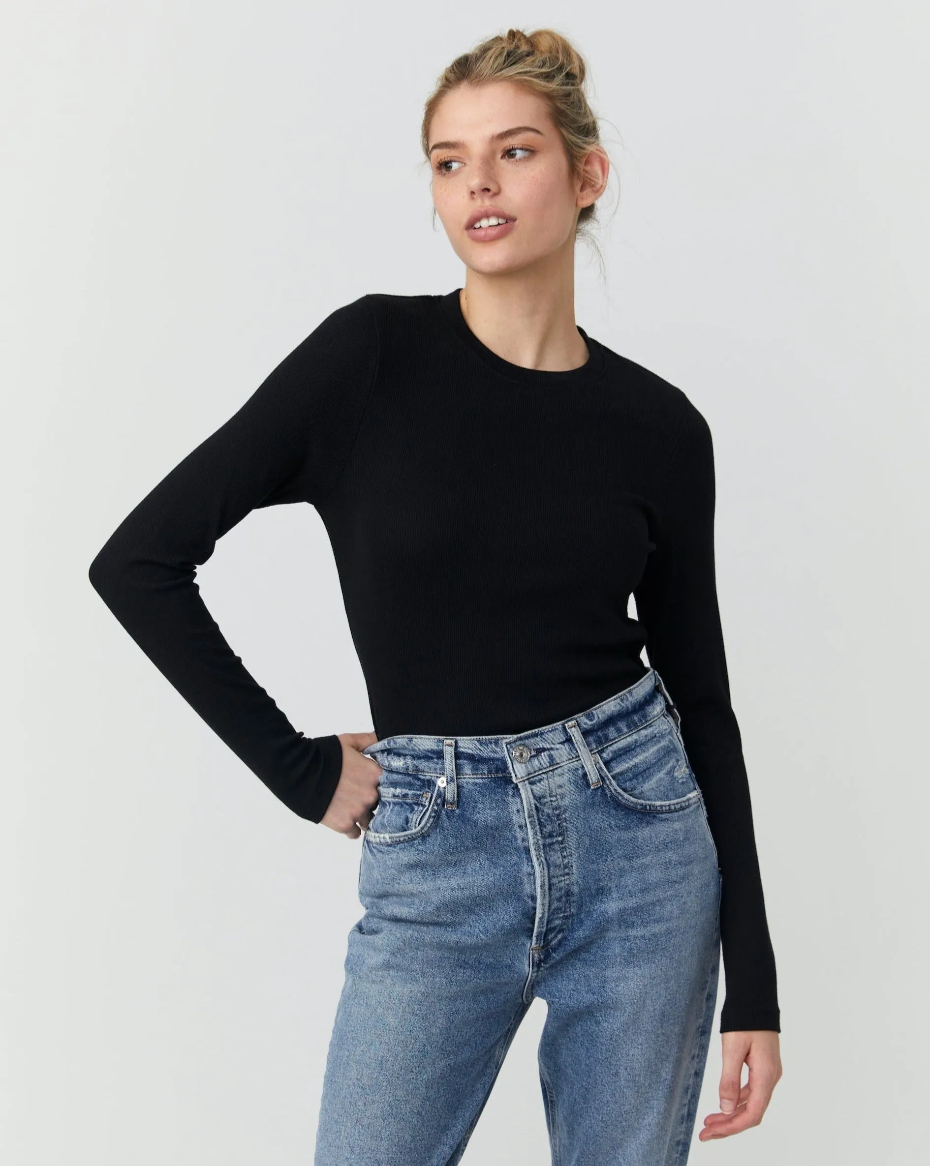 Wheat Ribbed Long Sleeve